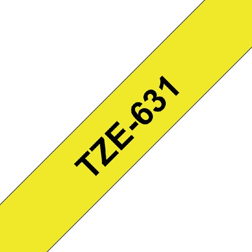Labeltape Brother P-touch TZE-631 12mm zwart op geel-1