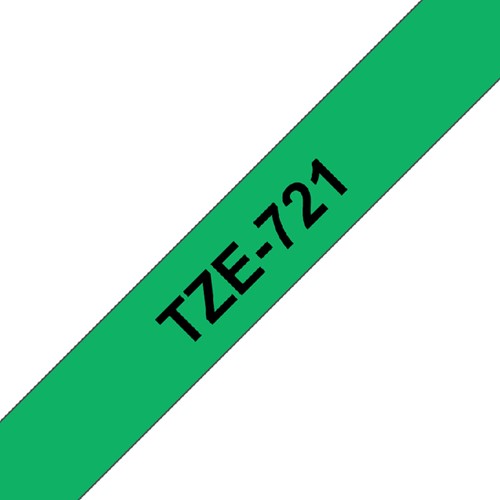 Labeltape Brother P-touch TZE-721 9mm zwart op groen-1