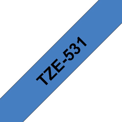 Labeltape Brother P-touch TZE-531 12mm zwart op blauw-1