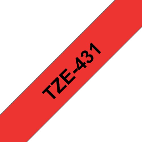 Labeltape Brother P-touch TZE-431 12mm zwart op rood-1
