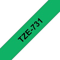 Labeltape Brother P-touch TZE-731 12mm zwart op groen-1