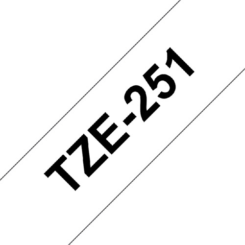 Labeltape Brother P-touch TZE-251 24mm zwart op wit-1