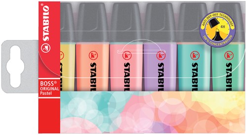 Markeerstift STABILO BOSS Original 70/6 pastel assorti etui à 6 stuks