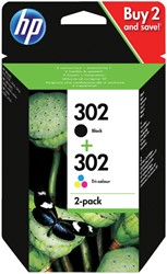 Inktcartridge HP X4D37AE 302 zwart+kleur