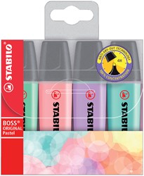 Markeerstift STABILO BOSS Original 70/4 pastel assorti etui à 4 stuks