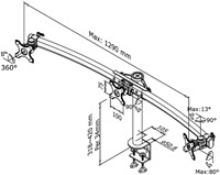 Monitorarm Neomounts D700D 3x10-27" met klem zwart-2