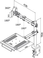 Laptoparm Neomounts D960 10-27" met klem zwart-2