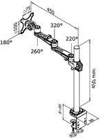 Monitorarm Neomounts D935 10-30" met klem zilvergrijs-2