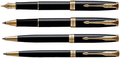 Balpen Parker Sonnet black lacquer GT medium-2