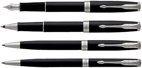 Rollerpen Parker Sonnet matte black CT fijn-1