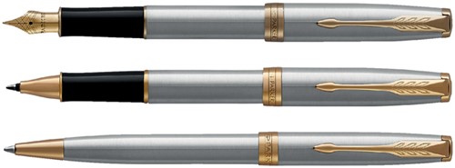 Balpen Parker Sonnet stainless steel GT medium-2