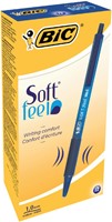 Balpen Bic soft feel grip clic medium blauw-1