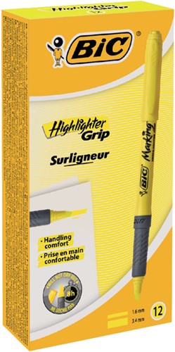 Markeerstift Bic brite liner grip geel-3