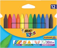 Kleurkrijt BicKids  857 Plastidecor triangel assorti etui à 12st