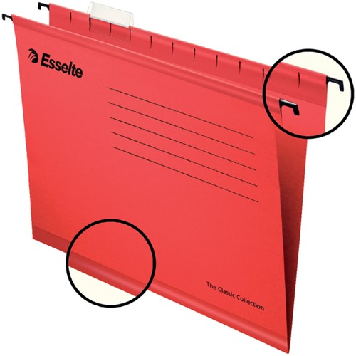 Hangmap Esselte Classic folio V-bodem 382x240mm rood