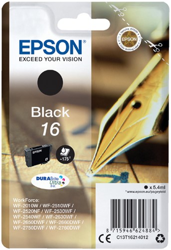 Inktcartridge Epson 16 T1621 zwart