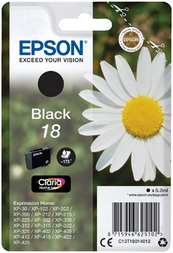 Inktcartridge Epson 18 T1801 zwart