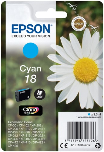 Inktcartridge Epson 18 T1802 blauw