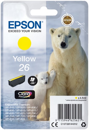 Inktcartridge Epson 26 T2614 geel