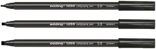 Kalligrafiepen edding 1255 zwart lijn 2.0 - 3.5 - 5.0mm blister à 3st-1