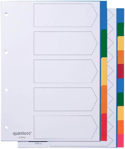 Tabbladen Quantore 4-gaats 5-delig assorti tabs PP-3