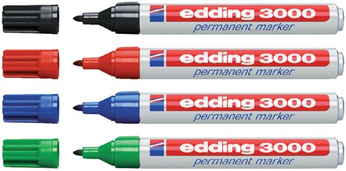 Viltstift edding 3000 rond 1.5-3mm assorti blister à 4 stuks-2