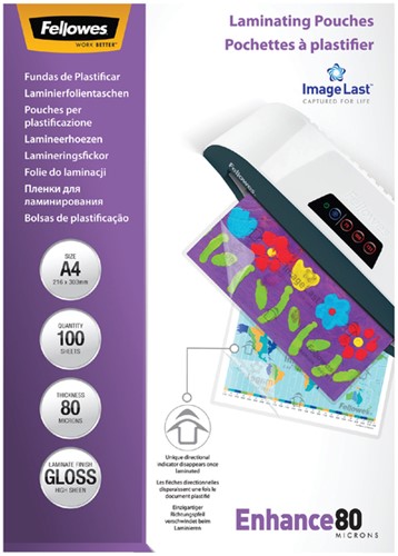 Lamineerhoes Fellowes A4 2x80micron glans 100 stuks-2