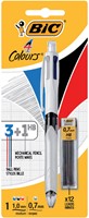 Balpen Bic 3kleuren met vulpotlood HB 0.7mm medium wit blister à 1 stuk