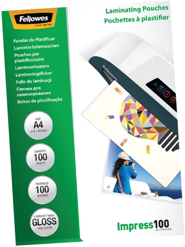 Lamineerhoes Fellowes A4 2x100micron glans 100 stuks-1
