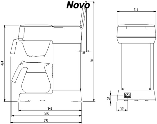 Koffiezetapparaat Bravilor Novo inclusief glazen kan-2