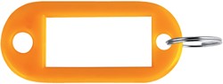 Sleutellabel Pavo kunststof oranje