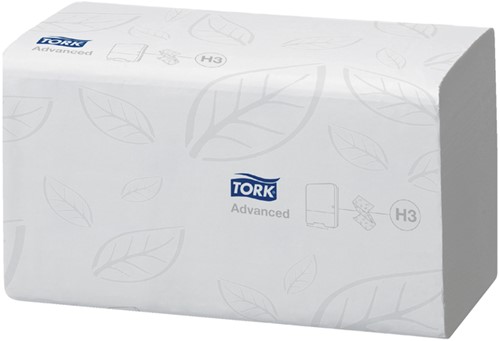 Handdoek Tork H3 Advanced singlefold 2-laags 248x230mm 15x250 vel wit 290163-2