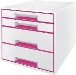 Ladenblok Leitz WOW 4 laden wit/roze