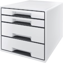 Ladenblok Leitz Wow Cube A4 maxi 4 laden wit/zwart