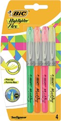 Markeerstift Bic flex assorti  blister à 4 stuks