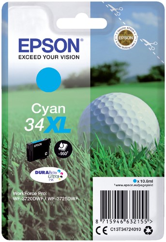 Inktcartridge Epson 34XL T3472 blauw