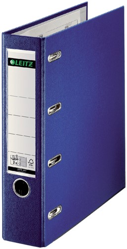 Giro-bank ordner Leitz A4 met dubbele mechaniek 80mm PP blauw