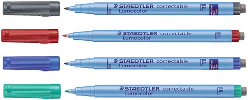 Viltstift Staedtler Lumocolor 305 non permanent correctable F zwart-2