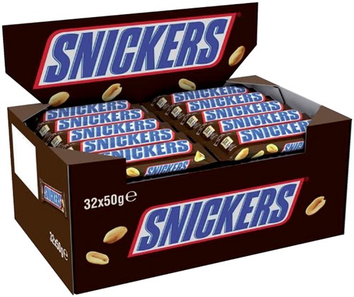 Snoep Snickers reep 32x50 gram