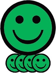Magneet smiley 75mm emotie blij groen