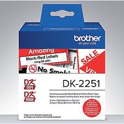 Etiket Brother DK-22251 62mm 15-meter zwart/rood