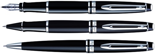 Rollerpen Waterman Expert black lacquer CT fijn-1