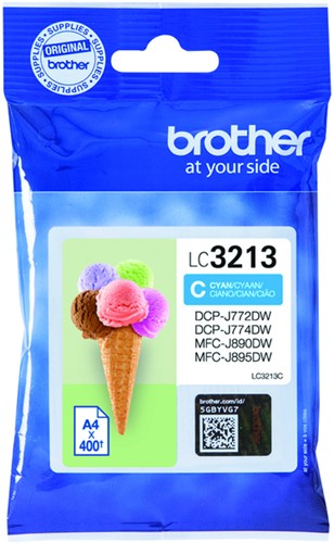 Inktcartridge Brother LC-3213C blauw