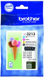 Inktcartridge Brother LC-3213 zwart + 3 kleuren