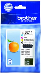 Inktcartridge Brother LC-3211 Zwart + 3 kleuren