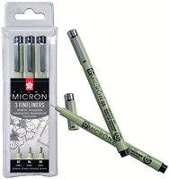 Fineliner Sakura pigma micron blister 3 stuks zwart-1