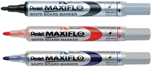 Whiteboardmarker Pentel MWL5S Maxiflo rond 1mm blauw-3