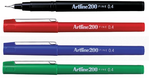 Fineliner Artline 200 rond fijn zwart-2