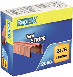 Nieten Rapid 24/6 verkoperd red stripe 2000 stuks