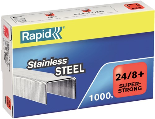 Nieten Rapid 24/8 RVS superstrong 1000 stuks